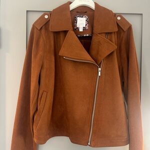 Women's NWT Brown Faux Suede Jacket